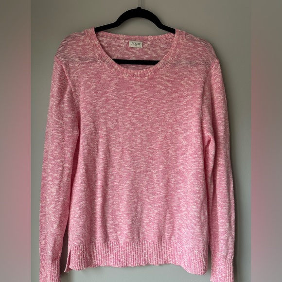 J. Crew Sweaters - J. Crew Pink and White Knit sweater xl